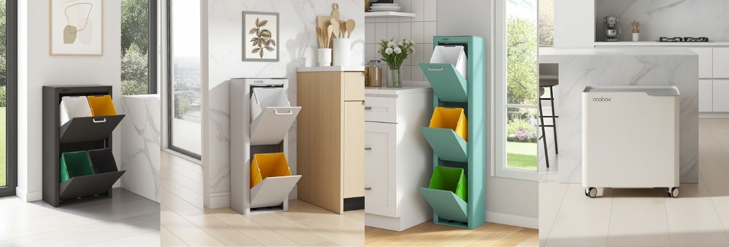 Recycling bins for an organised kitchen